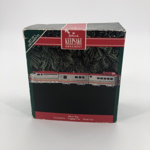 Hallmark Ornament Silver Star Streamliner Locomotive Train Cast Die Metal 1992 - Picture 9 of 16